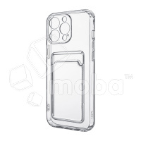 Чехол-накладка для iPhone 13 Pro Max (с защитой камеры, карманом для карт, прозрачный)