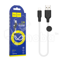 Кабель USB - Lightning Hoco X21 Plus (2.4A, силикон, термостойкий, 0,25 м) Белый купить по цене производителя Новосибирск | Moba