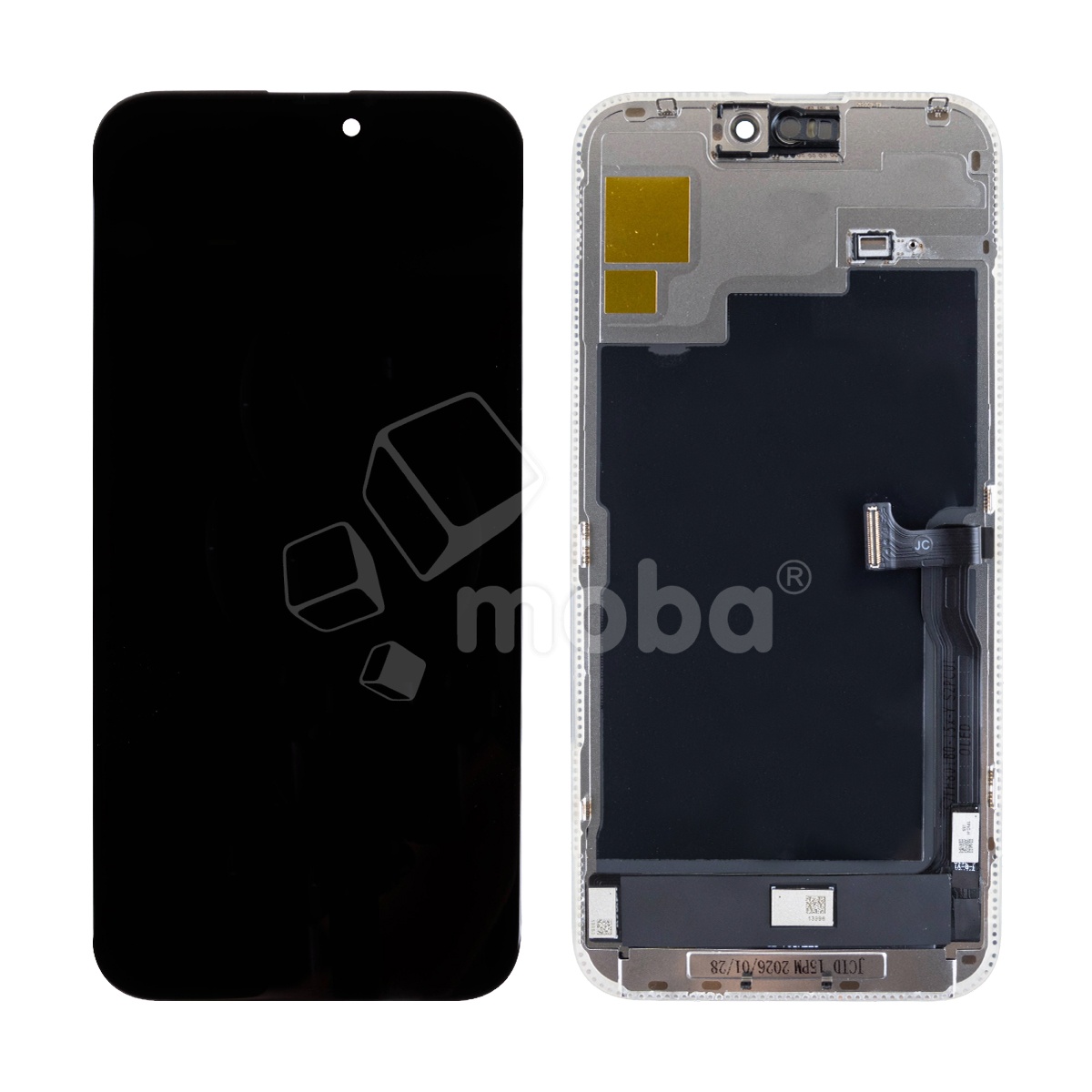 Дисплей для iPhone 15 Pro Max (A3106) в сборе с тачскрином Черный - JCID (Hard OLED, Full HD, 120 Гц) (с верификацией = с привязкой без ошибки)