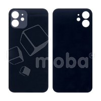 Задняя крышка для iPhone 12 (A2403) Черный (стекло, широкий вырез под камеру, логотип)