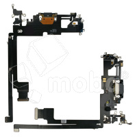 Шлейф для iPhone 12 Pro Max (A2411) на системный разъем/микрофон Черный - Премиум