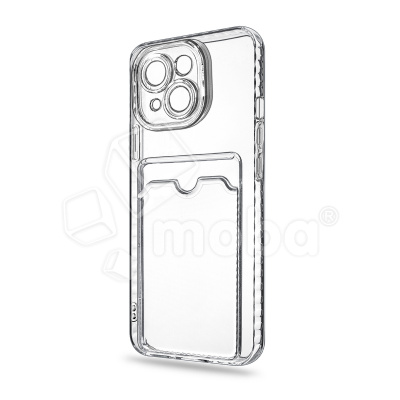 Чехол-накладка для iPhone 15 Plus (с защитой камеры, карманом для карт, прозрачный)