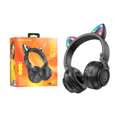 Беспроводные наушники Bluetooth Borofone BO18 Cat Ear (накладные, кошачьи ушки) Черный