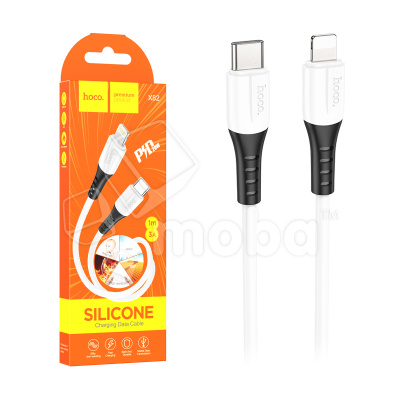 Кабель Type-C - Lightning Hoco X82 (3A, 27W, PD, оплетка силикон, термостойкий) Белый