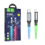 Кабель Type-C - Lightning Hoco U112 (3A, 20W, PD, прозрачный, светодиодный) Серый