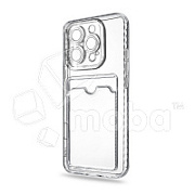 Чехол-накладка для iPhone 16 Pro Max (с защитой камеры, карманом для карт, прозрачный)