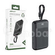 Внешний Аккумулятор (Power Bank) Acefast M13 10000 mAh (22.5W, PD, Type-C, встроенный кабель Type-C, LED дисплей) Черный