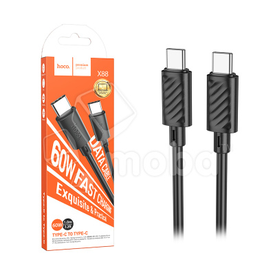 Кабель Type-C - Type-C Hoco X88 (5A, 60W, 2 м) Черный