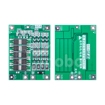 Плата контроллера заряда BMS 4S для аккумуляторов 18650 (40A, 16.8V, на 4 АКБ, с защитой и балансировкой)