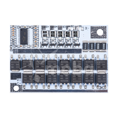 Плата контроллера заряда BMS 5S для аккумуляторов 18650 (100A, 21V, на 5 АКБ, с защитой и балансировкой)